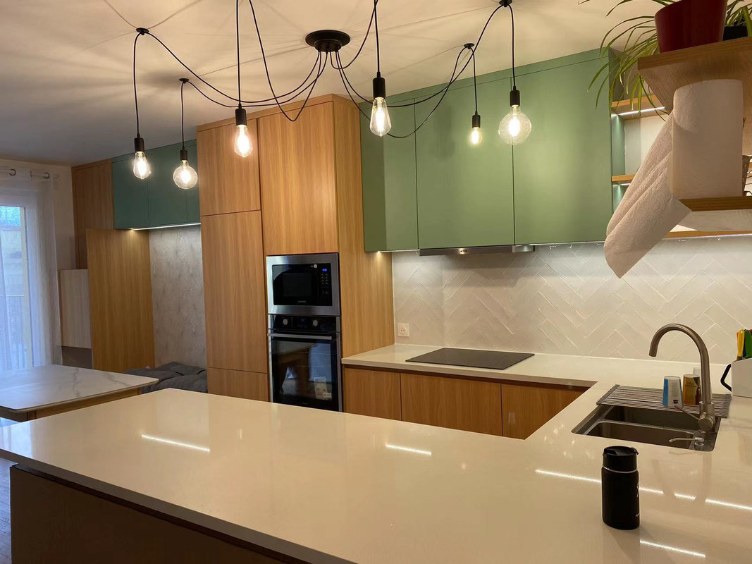 Goedkope modulaire keukenkasten met melamine en Blum hardware in Sri Lanka