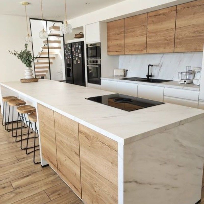 YALIG Houten keukenkasten met waterdicht vuurdicht voordeel en Blum hardware
