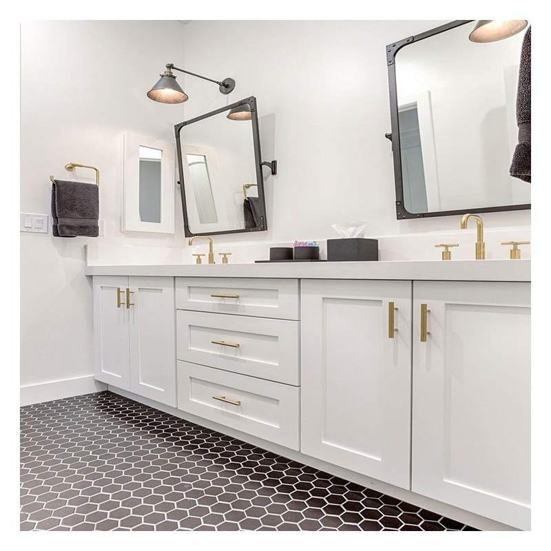 End Shaker Design Witte lak Badkamer Vanity Inclusief Bassin voor Modern Style Appartement