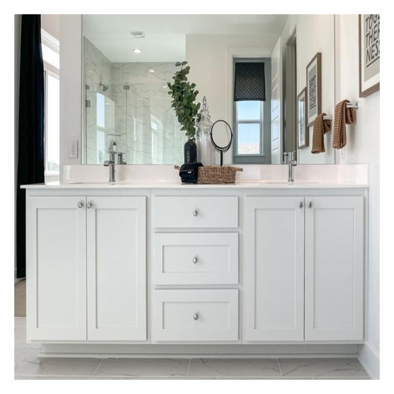End Shaker Design Witte lak Badkamer Vanity Inclusief Bassin voor Modern Style Appartement