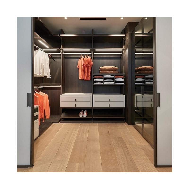 Moderne PANEL Houten stijl Walk-in slaapkamer kast kast voor Europees huis design