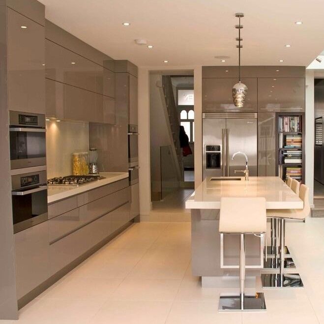 High Gloss Acrylic Dish Dryer Cabinet voor Quartz Stone Countertop in Single Kitchen