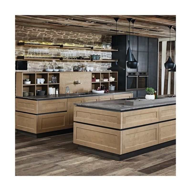 YALIG Melamine Keukenkast Keukenmeubilair Set met aangepaste fineer kleur