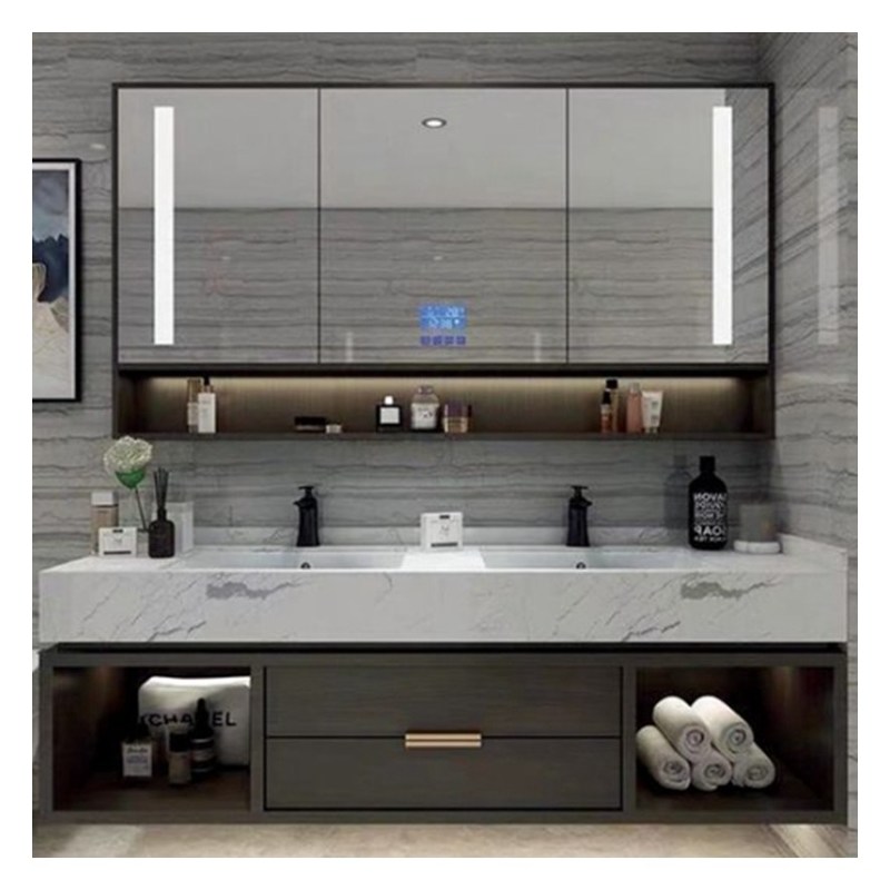 Kunstmatige kwarts bovenwand gemonteerd ijdelheid in EUROPESE ontwerpstijl voor appartementenontwerp