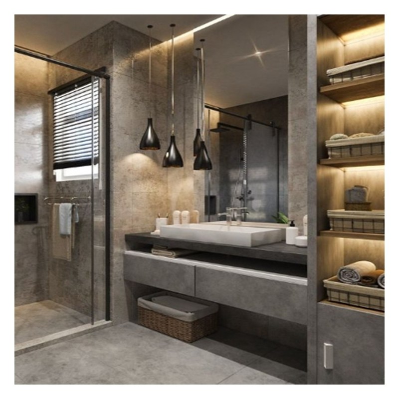 Kunstmatige kwarts bovenwand gemonteerd ijdelheid in EUROPESE ontwerpstijl voor appartementenontwerp