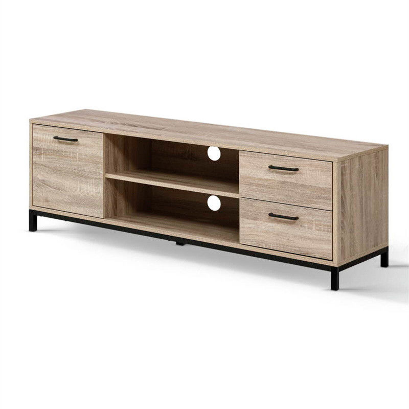 Moderne grijs gebogen hoek glas tv-stand voor woonkamer elegant en aanpasbaar
