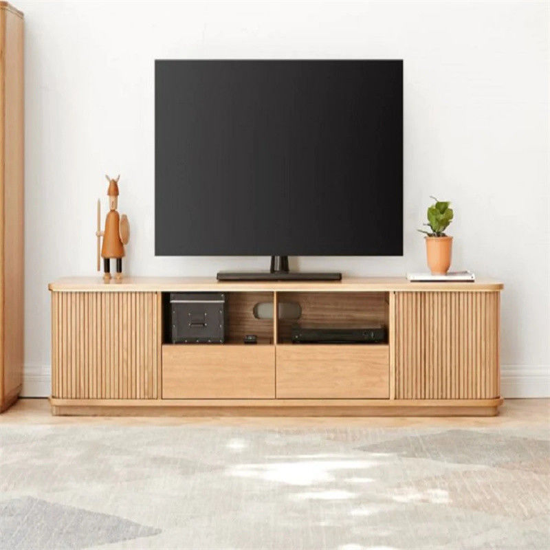 Moderne grijs gebogen hoek glas tv-stand voor woonkamer elegant en aanpasbaar