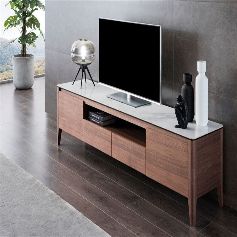 Moderne grijs gebogen hoek glas tv-stand voor woonkamer elegant en aanpasbaar