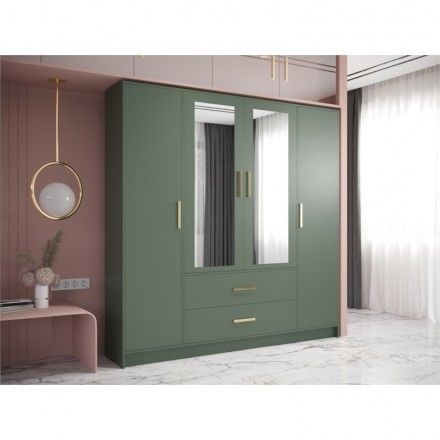 Moderne ontwerp Kleding op maat Kledingkast met zwart glas deurpaneel en spiegellak