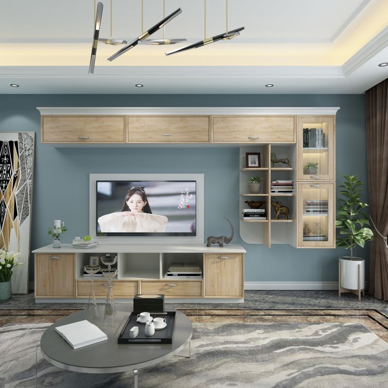 Aanpassen van de grootte van de tv-stand Moderne ontwerp muur eenheid voor luxe huishoudelijke meubels in appartement