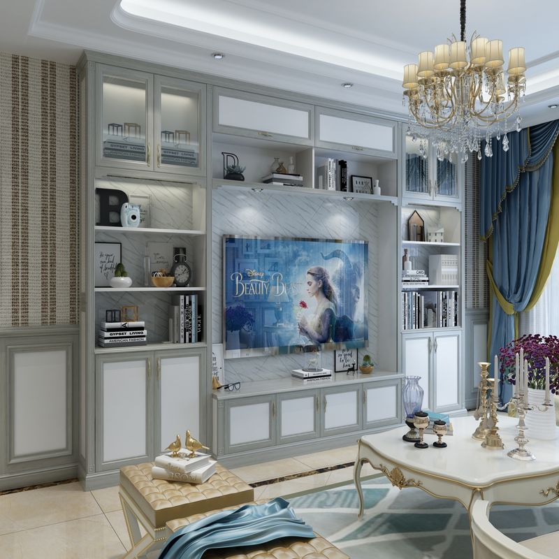 Aanpassen van de grootte van de tv-stand Moderne ontwerp muur eenheid voor luxe huishoudelijke meubels in appartement