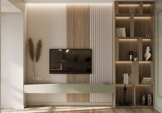 Aanpassen van de grootte van de tv-stand Moderne ontwerp muur eenheid voor luxe huishoudelijke meubels in appartement