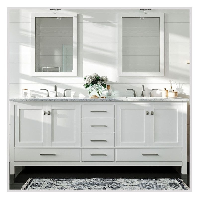 Moderne stijl aangepaste kleurenverwarmer gelakt badkamerkas met keramische toonbank