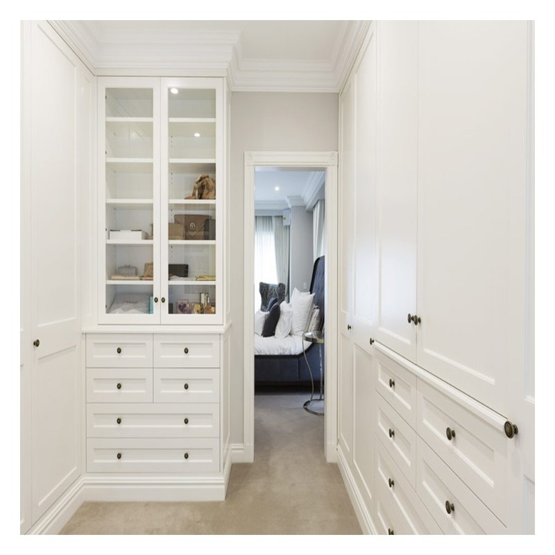 Europese massief hout Walk In Closet kastjes op maat voor thuis slaapkamer set meubels