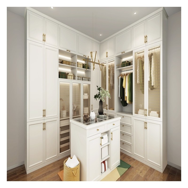 Europese massief hout Walk In Closet kastjes op maat voor thuis slaapkamer set meubels