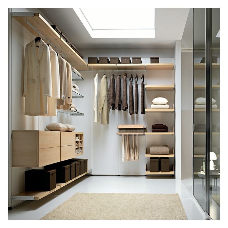 Gepersonaliseerde houten moderne walk in wardrobe met high-end lakpaneel opslagoplossing