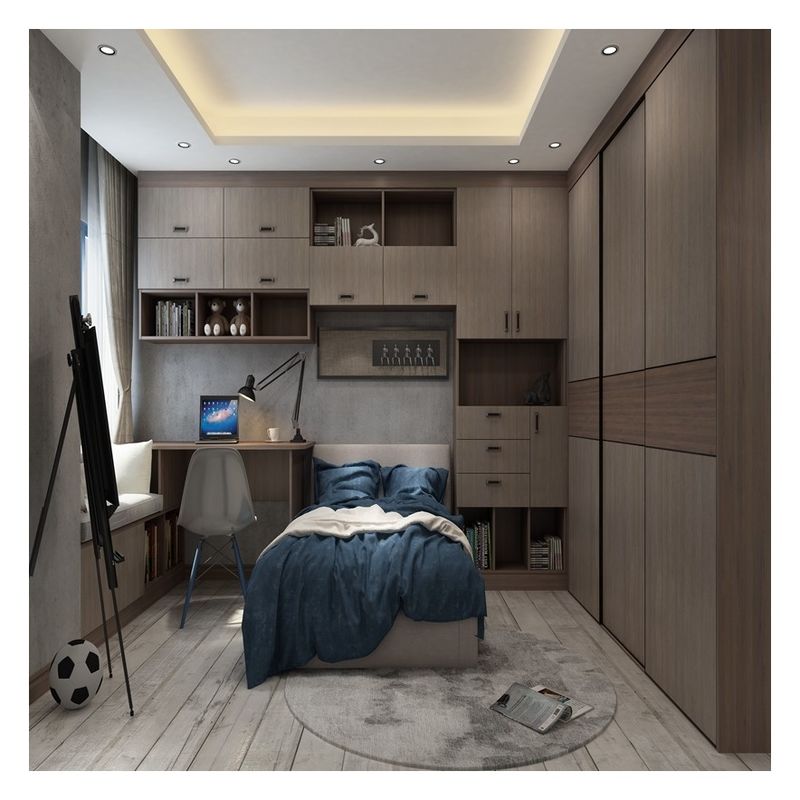 Gepersonaliseerde houten moderne walk in wardrobe met high-end lakpaneel opslagoplossing