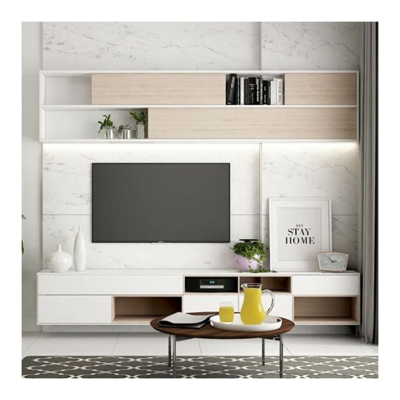 Verstelbare houten TV-stand voor luxe moderne woonkamerontwerp