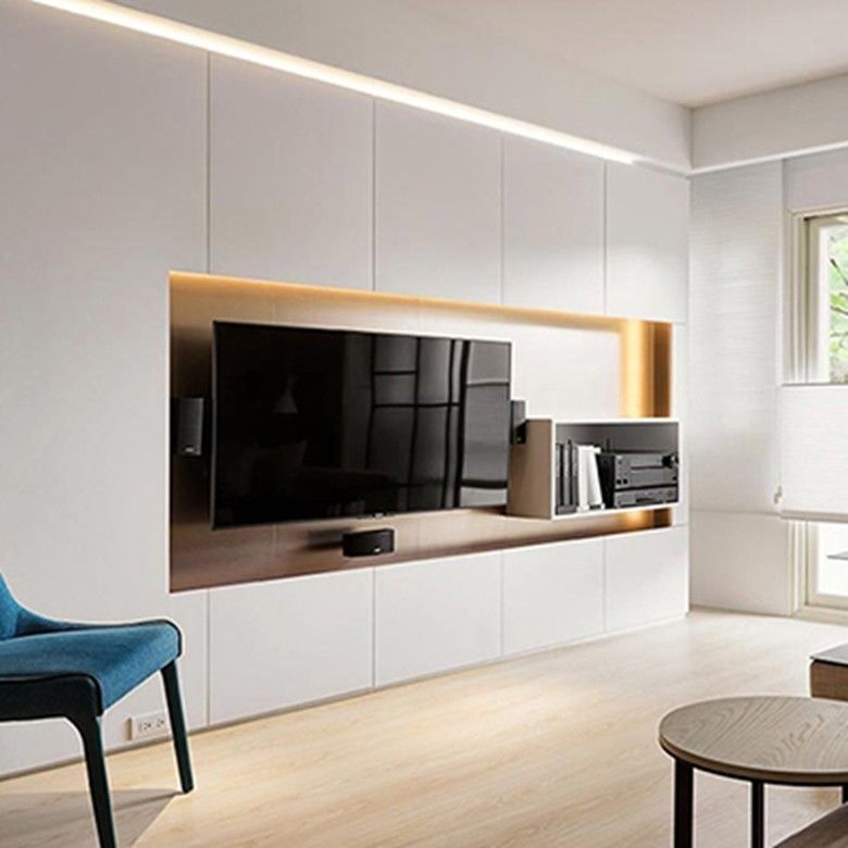 Verstelbare houten TV-stand voor luxe moderne woonkamerontwerp