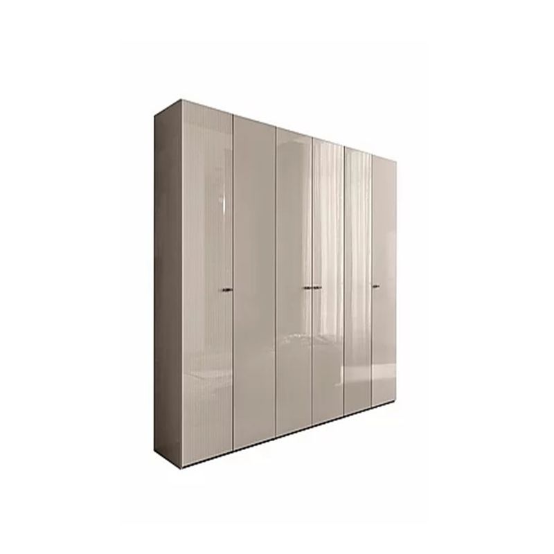Huismeubelen Glanzend Acrylpaneel Solid Hout Slaapkamer Kledingkast met Zwarte Glasdeur