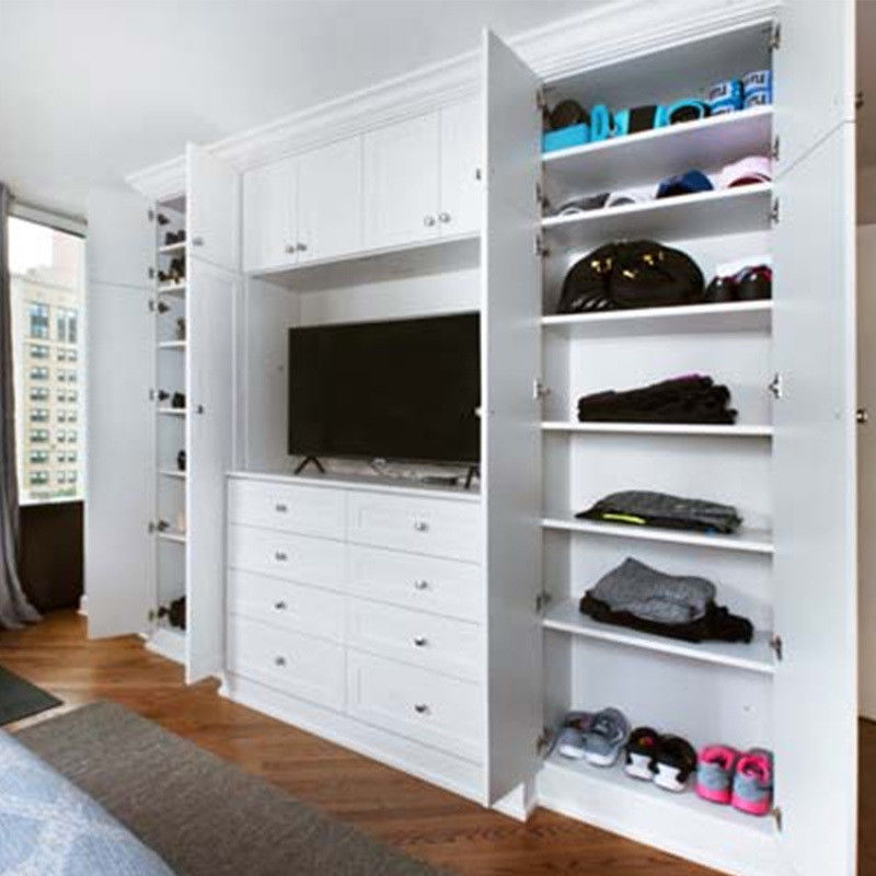 High End Houten Open Design Walk-in Kledingkast voor slaapkamer in hedendaagse stijl