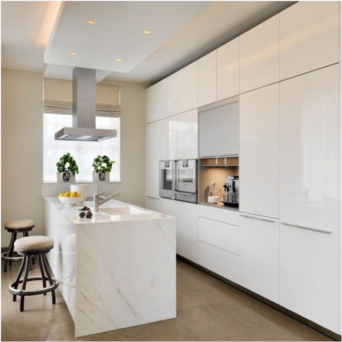 Modern ontwerp Melamine Board Keukenkas met aangepaste fineer kleur combinatie