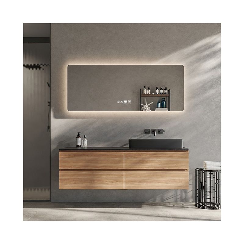 Custom Floating Bathroom Vanity Set met wastafel en lak deurpaneel oppervlaktebehandeling