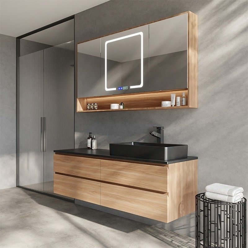 Custom Floating Bathroom Vanity Set met wastafel en lak deurpaneel oppervlaktebehandeling