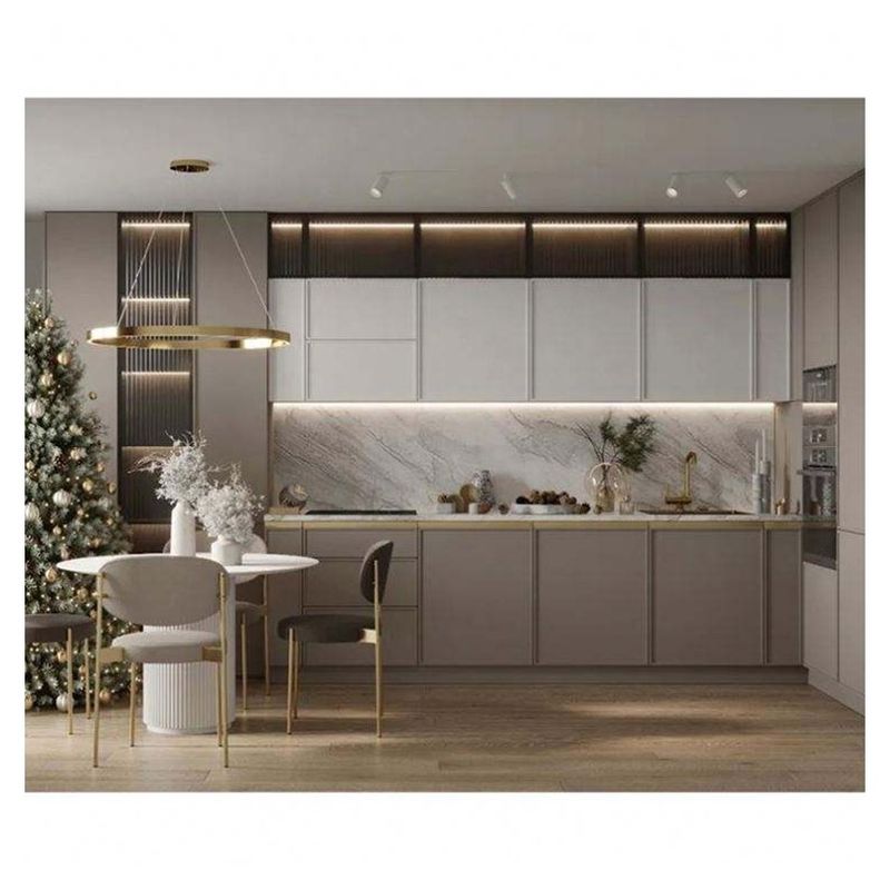 Blum Europese modulaire kast Volledig modern ontwerp met aangepaste fineer kleur en wastafel