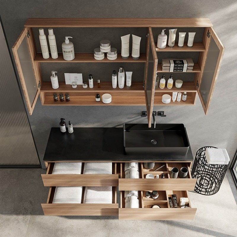 Custom Floating Bathroom Vanity Set met wastafel en lak deurpaneel oppervlaktebehandeling