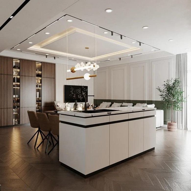 Home Moderne Flat Pack Smart Kitchen Pantry Modulaire Keukenmeubilair Kasten voor Villa
