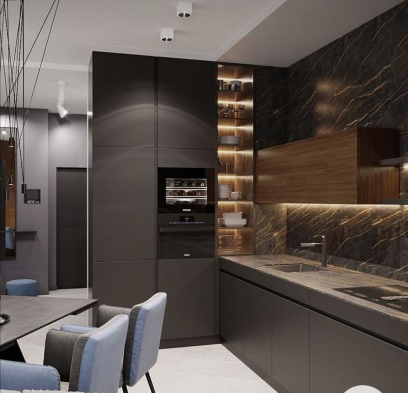 Home Moderne Flat Pack Smart Kitchen Pantry Modulaire Keukenmeubilair Kasten voor Villa