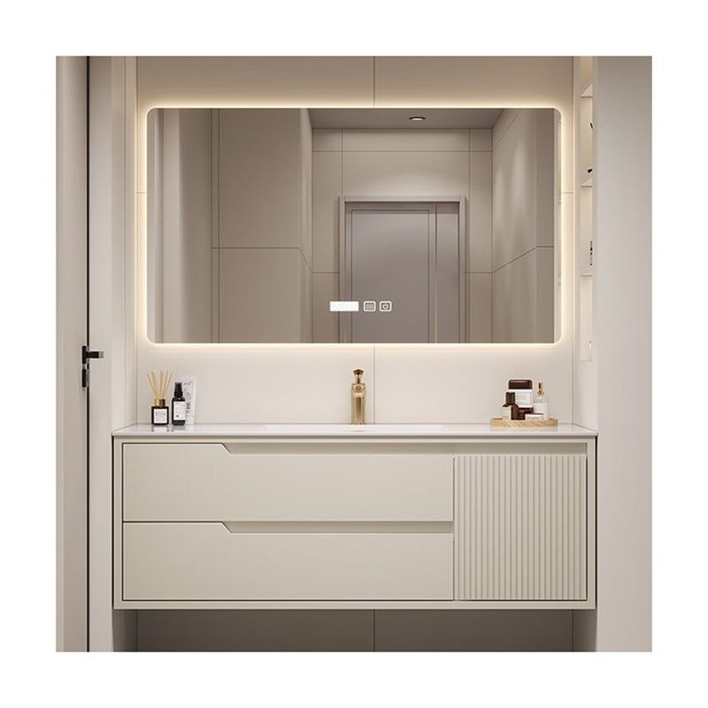 Moderne stijl Wandhang Vanity met spiegel en wasbak in Luxe Hotel Badkamer Kasten