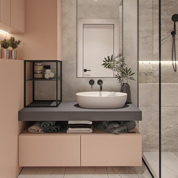 Moderne wandmontage badkamer vanity set met slimme spiegelkast breedte 38-46