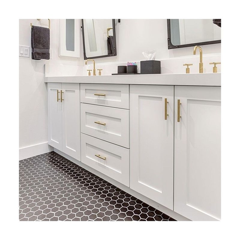 Gepersonaliseerde ontwerpen 42 inch White Shaker Badkamer Vanity LED Spiegel en Kas Combo