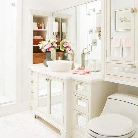 Gepersonaliseerde ontwerpen 42 inch White Shaker Badkamer Vanity LED Spiegel en Kas Combo