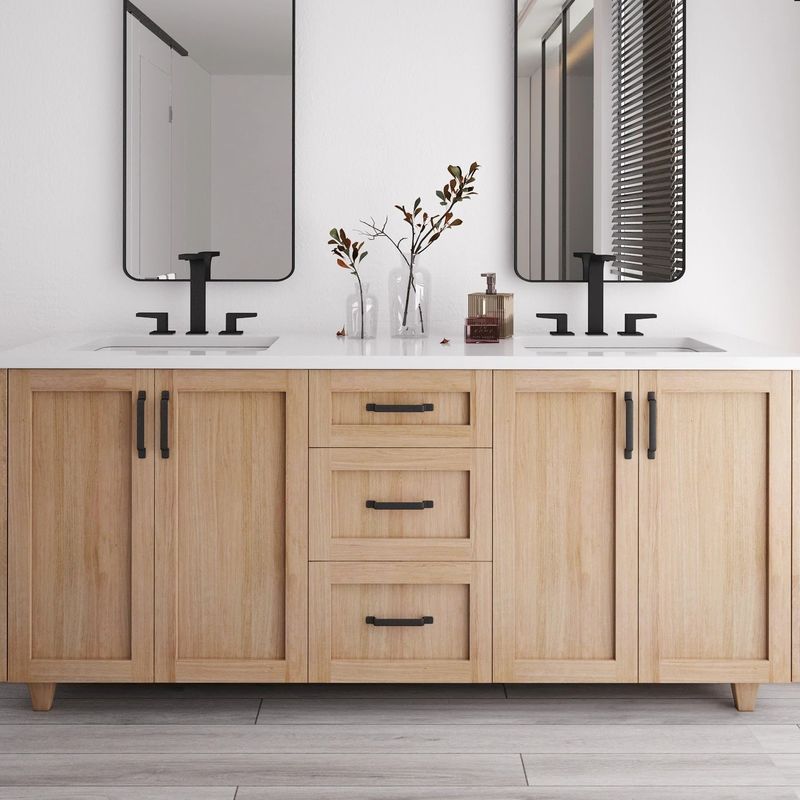 30-48 inch MDF kast Standing Vanity Chinese badkamer vanity met wastafel en spiegel