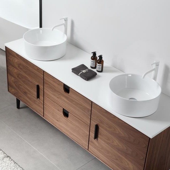 30-48 inch MDF kast Standing Vanity Chinese badkamer vanity met wastafel en spiegel
