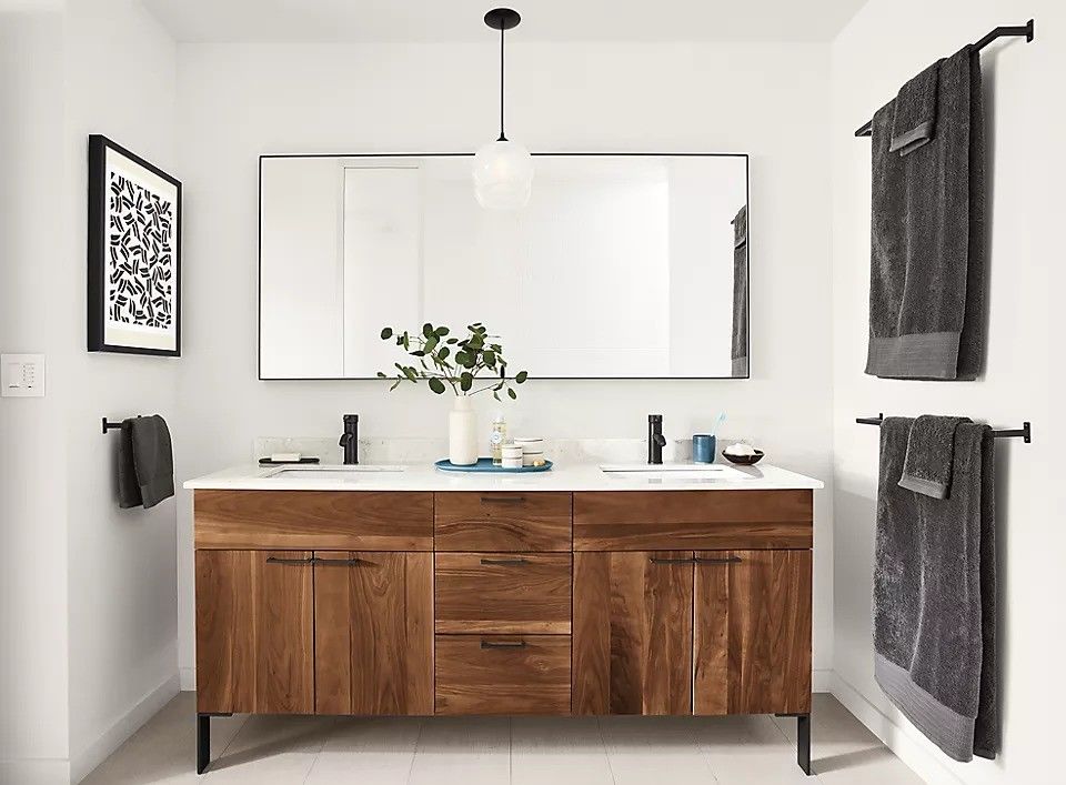 30-48 inch MDF kast Standing Vanity Chinese badkamer vanity met wastafel en spiegel