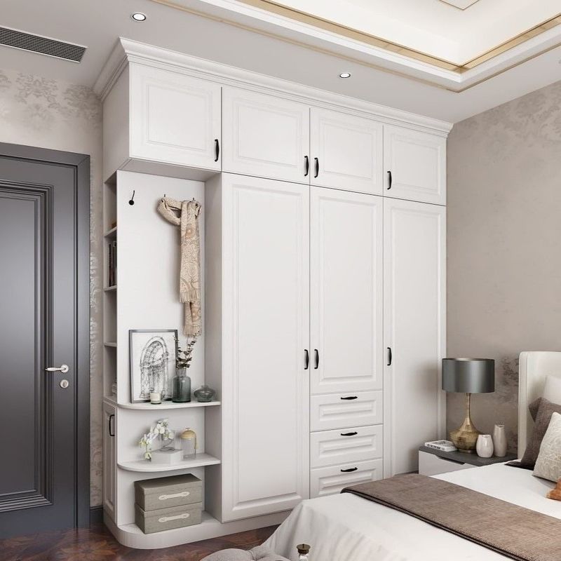 Hoogwaardig materiaal Mr Hdf Plankkast Aanpassing slaapkamer kast in panel hout stijl