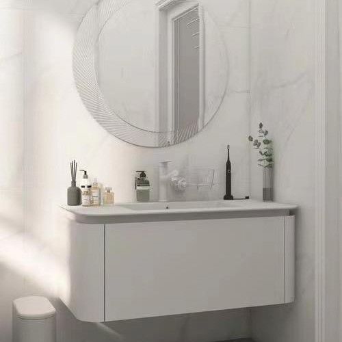 Moderne witte badkamer vanity combo met spiegel en wastafel 38-46 inch gekweekt marmer