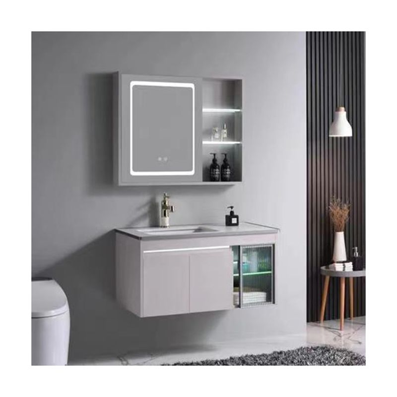 Gepersonaliseerde kleur 60 inch Single Sink Teak Hout Badkamer Vanity met MDF Carcase