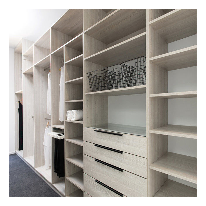 Houtkorrel Kleur Walk-In kast voor de tekeningen van de klant en multi-opslag behoeften