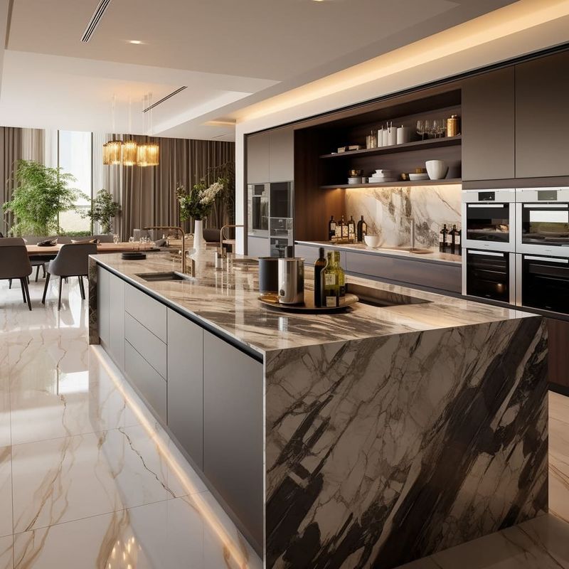 Modulaire keukenkasten Matte Grijs Custom Design Keukenmeubilair met HDF deurmateriaal