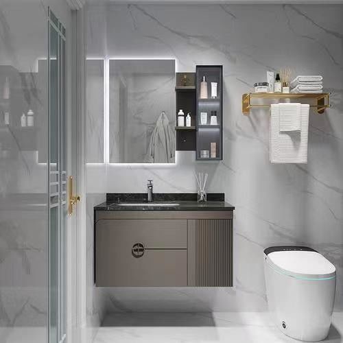 Gepersonaliseerde kleur mediterrane stijl modulaire leisteen countertop badkamer ijdelheid kast