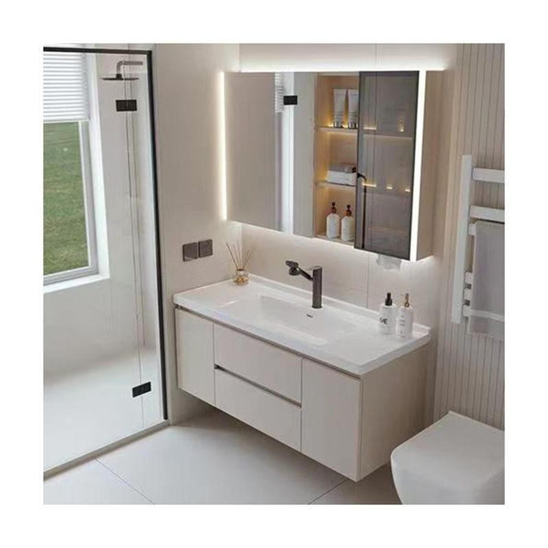 Huis Badkamer Vanity Kas met licht en spiegel Luxe Hout Evkur Design Lak