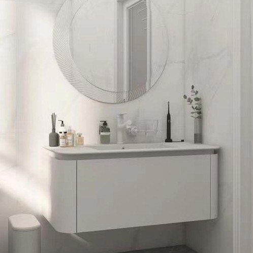 Wandhangend PVC badkamerkas vanity met wastafel toilet wit rechthoekig 36 x 22