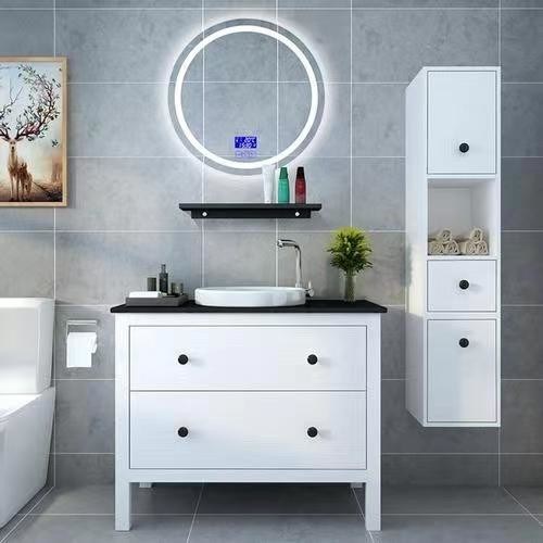 Wandhangend PVC badkamerkas vanity met wastafel toilet wit rechthoekig 36 x 22