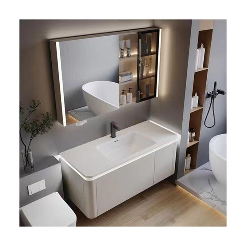 Appartement Vanity Combo Modern Melamine rechthoekige badkasten 60 72 inch spiegelkasten