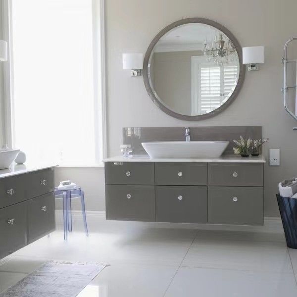 Appartement Vanity Combo Modern Melamine rechthoekige badkasten 60 72 inch spiegelkasten